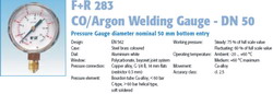   ,  ,          ,  F+R 283 CO/Argon Welding Gauge - DN 50