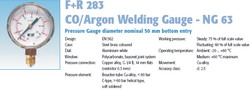   ,  ,          ,  F+R 283 CO/Argon Welding Gauge - DN 63